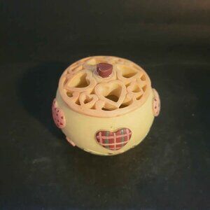 Vintage Heart-Themed Potpourri Pot (1970's)